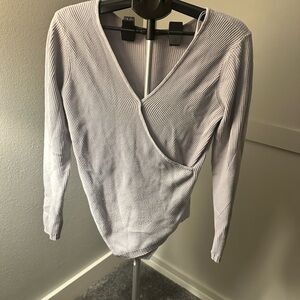 lululemon athletica Lavender Ribbed Wrap V-Neck Sweater